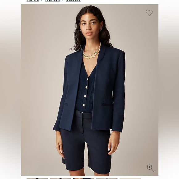 J Crew 360 Women’s Blue Going Out Blazer Size 16 Open Front in stretch twill - Picture 13 of 14